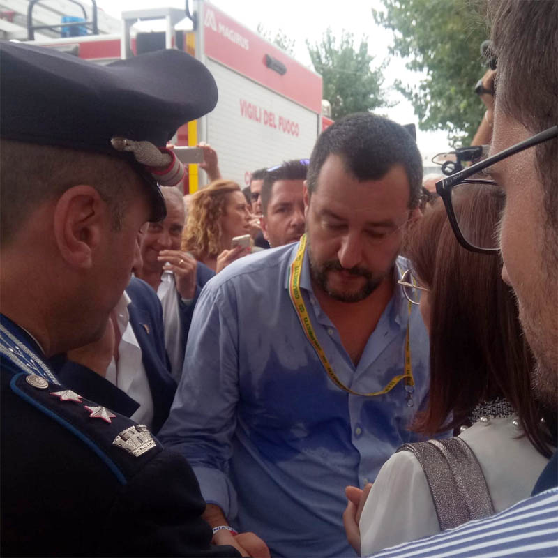 Cinzia Scura, vedova di Gianfranco Fumarola, incontra Matteo Salvini